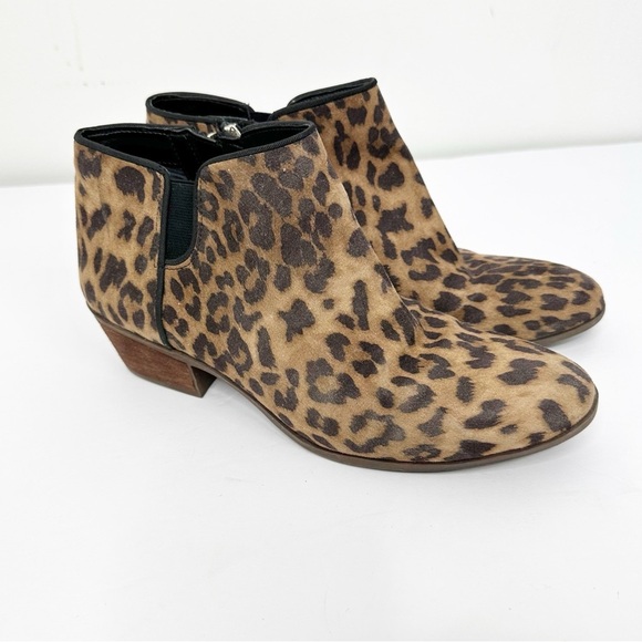 SAM EDELMAN CIRCUS | Animal Leopard Print Ankle Boots Boot Leather Boots Sz. 8 - Picture 1 of 4